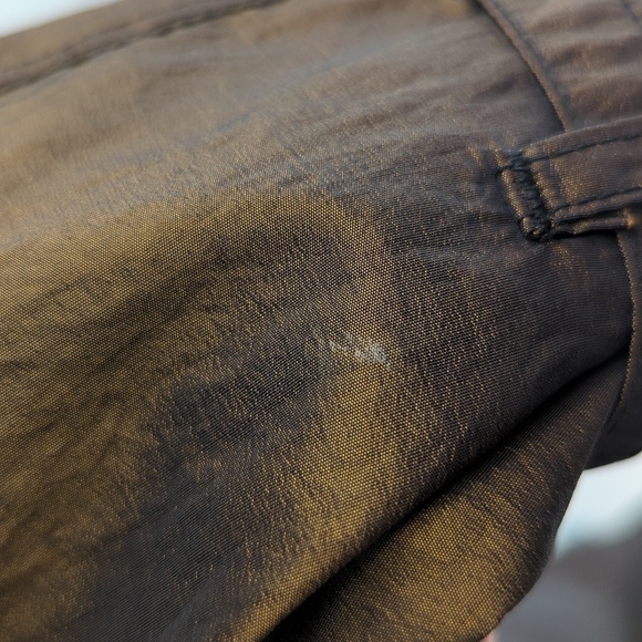 Oliver B Taffeta Double Breasted Trench Coat Green L retro vintage 90s y2k 80s - Picture 12 of 12